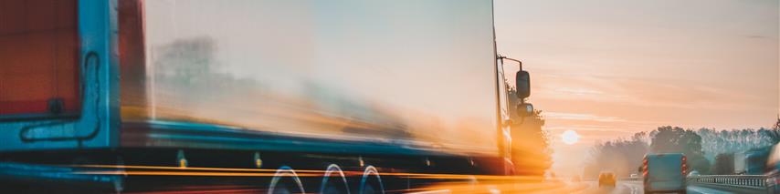 lorry driving on motorway