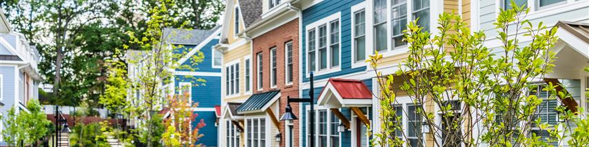 row of colourful houses